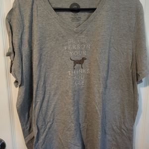 Life is Good. Women's plus, 3x Crusher Tee with dog